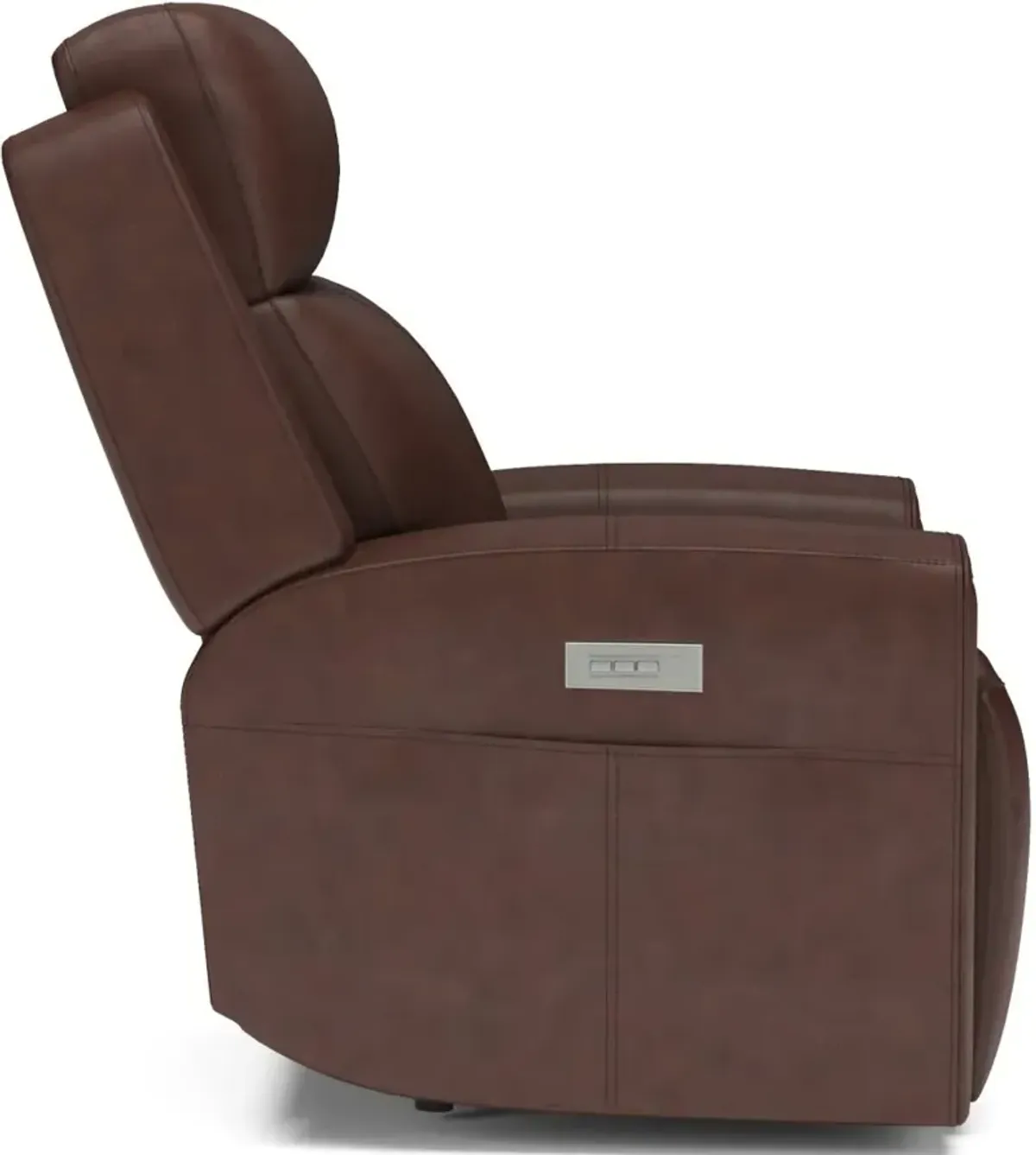 Flexsteel Barnett Timber Power Leather Recliner with Power Headrest & Lumbar