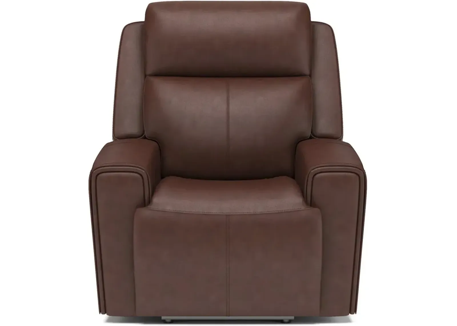 Flexsteel Barnett Timber Power Leather Recliner with Power Headrest & Lumbar