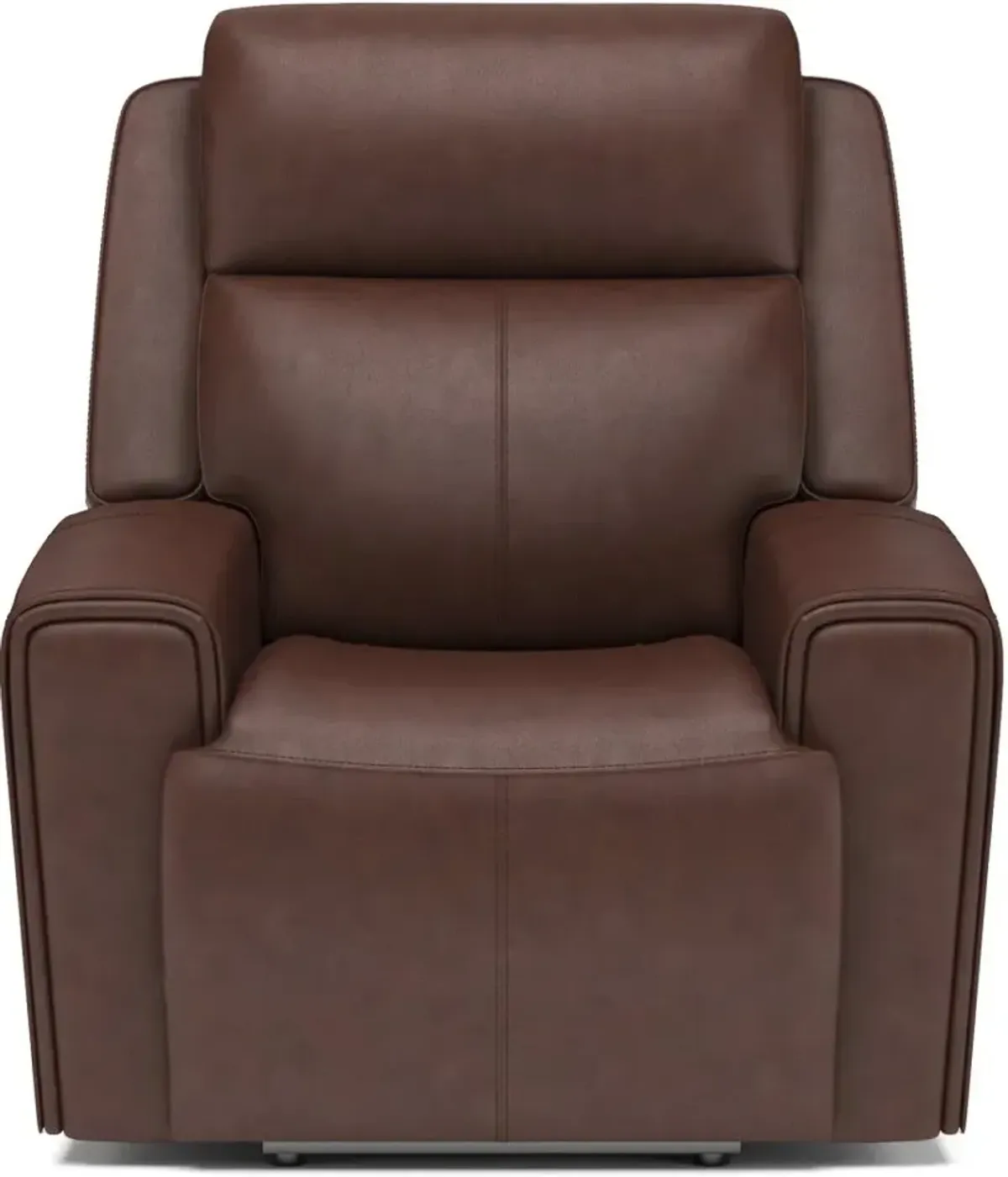 Flexsteel Barnett Timber Power Leather Recliner with Power Headrest & Lumbar