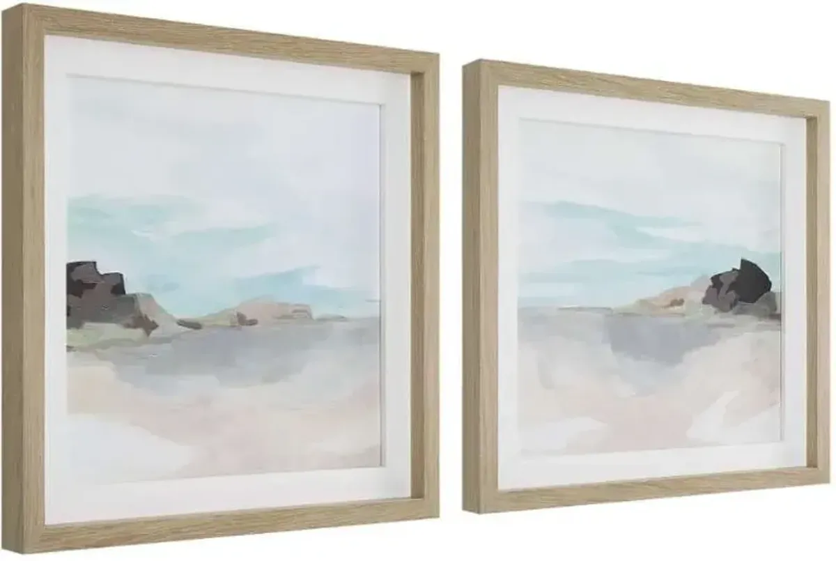 Uttermost Glacial Coast 2-Piece Green/Light Blue/Light Gray Framed Print Set Wall Art