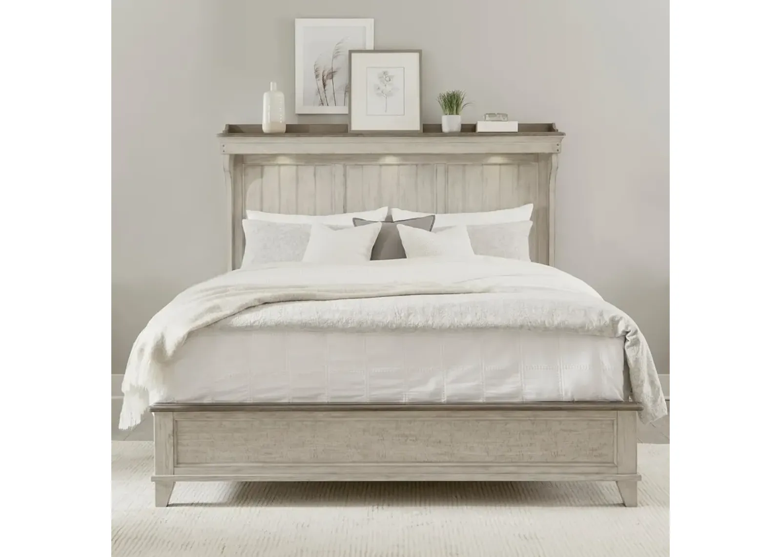 Liberty Furniture Ivy Hollow Dusty Taupe/Weathered Linen Queen Panel Bed