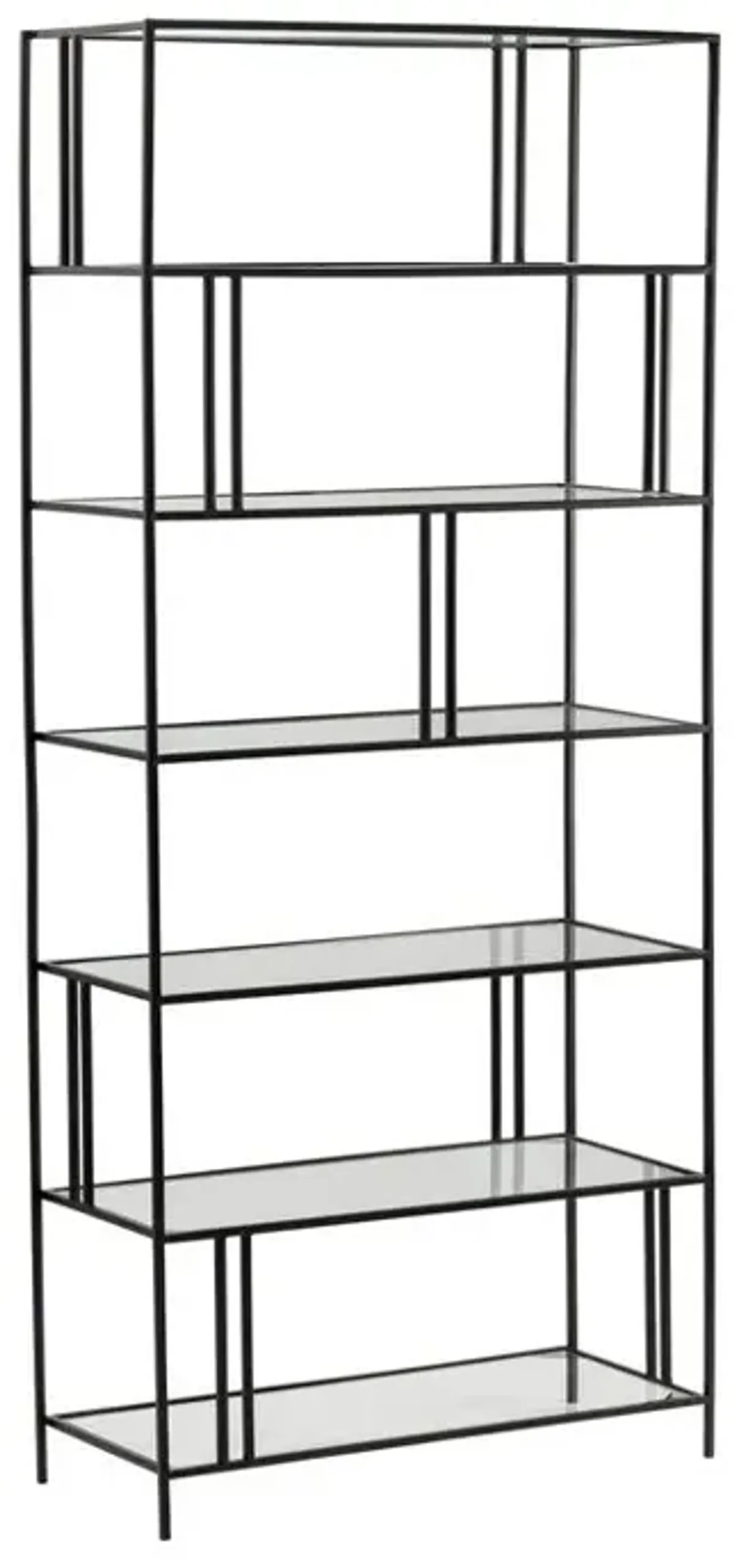 Crestview Berkley Black Iron & Glass Etagere