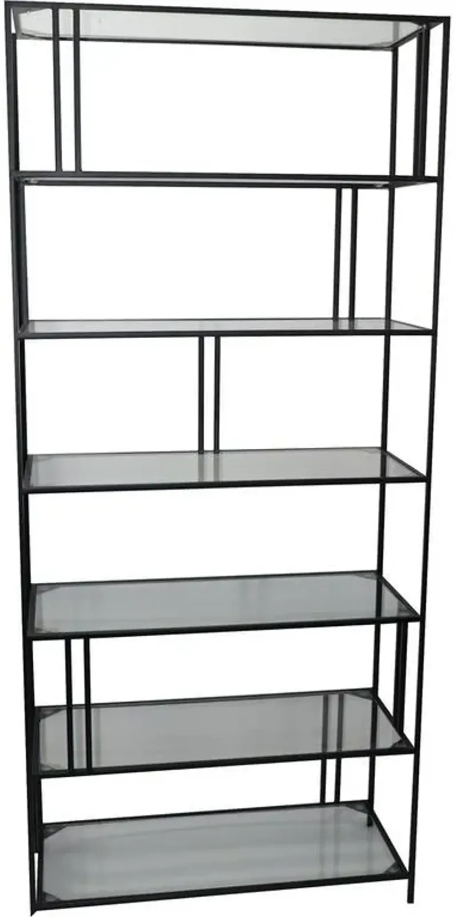 Crestview Berkley Black Iron & Glass Etagere