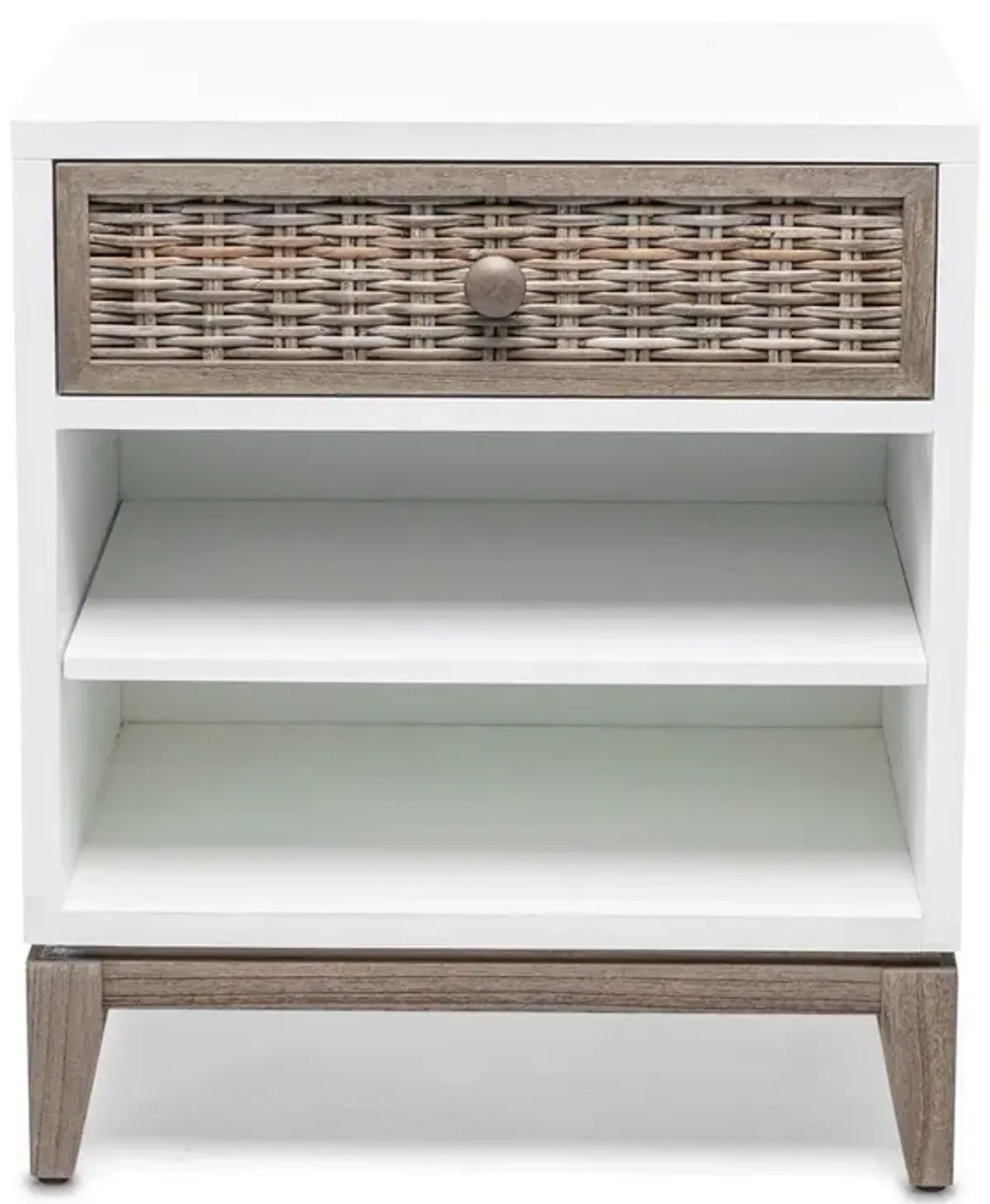 Seawinds Kauai 1-Drawer Nightstand White Crackle Finish