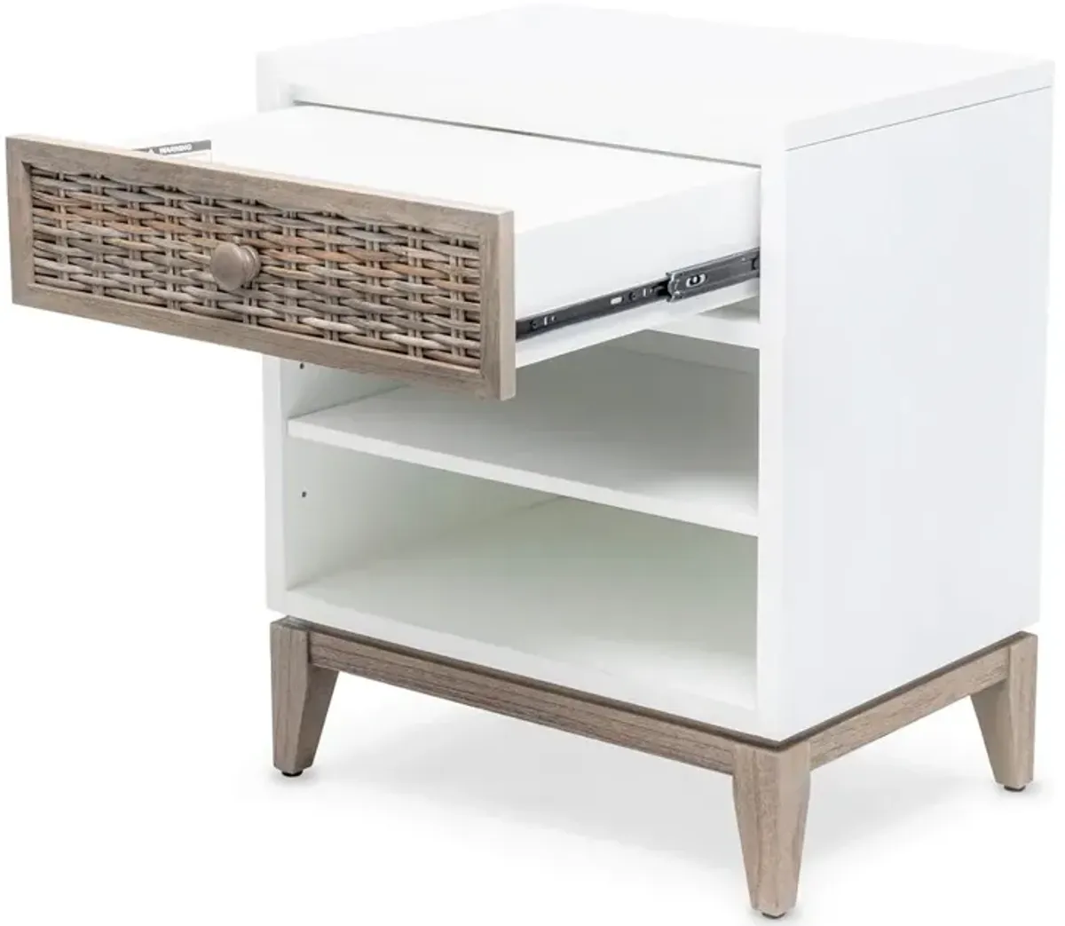 Seawinds Kauai 1-Drawer Nightstand White Crackle Finish