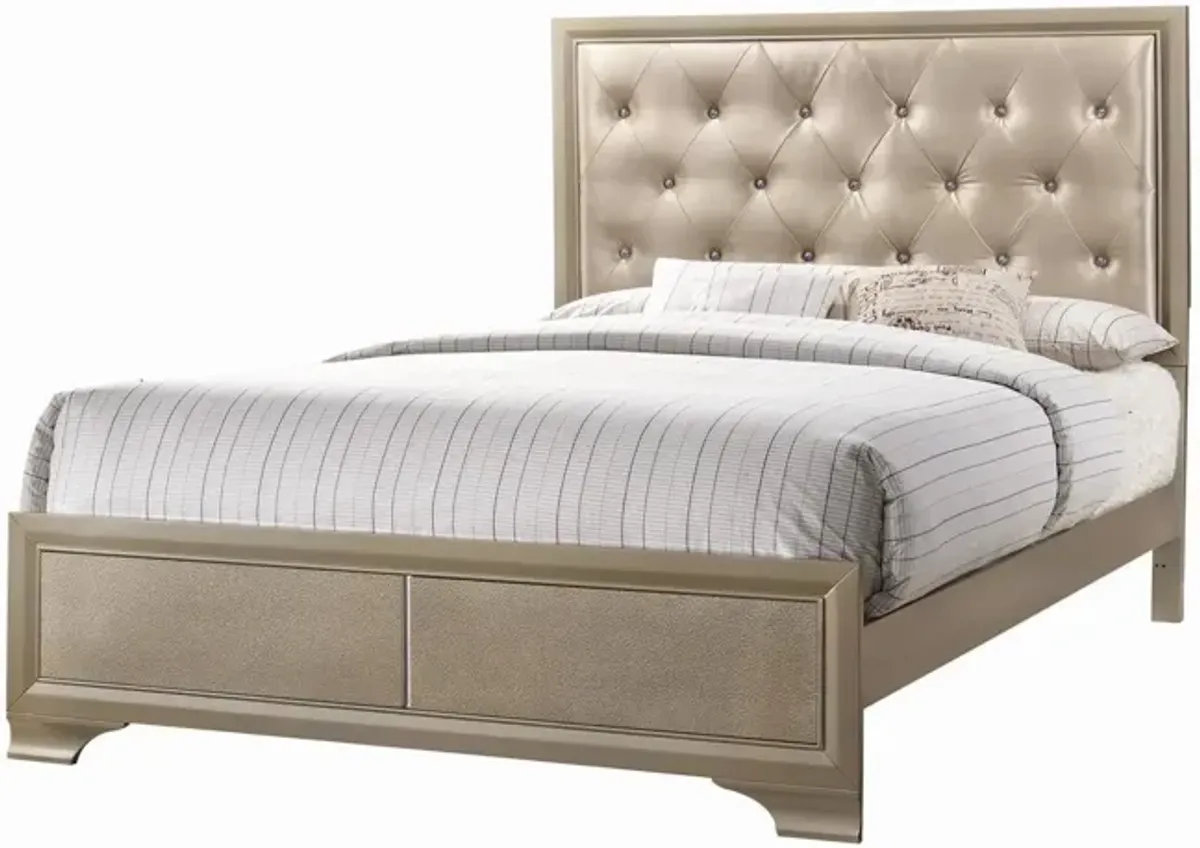 Coaster Beaumont Wood King Panel Bed Champagne