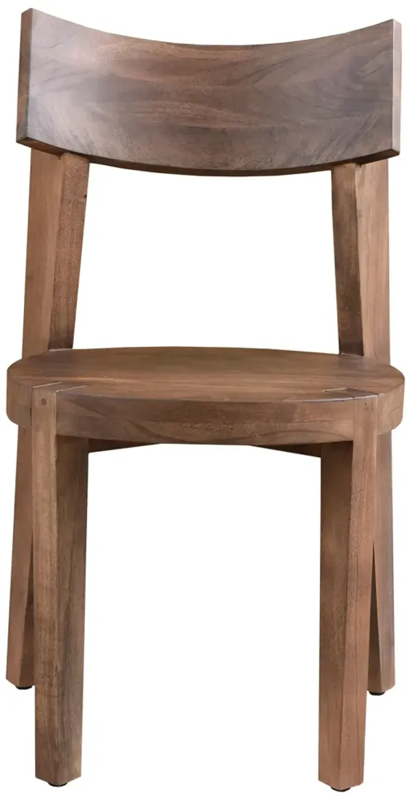 GABRIEL SOLID WOOD VINEGAR FINISH DINING SIDE CHAIRS WITH ROUND SEAT AND TAPERED LEGS