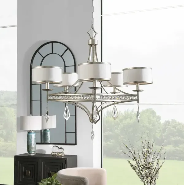 Uttermost Tamworth Silver Champagne 5-Light Chandelier