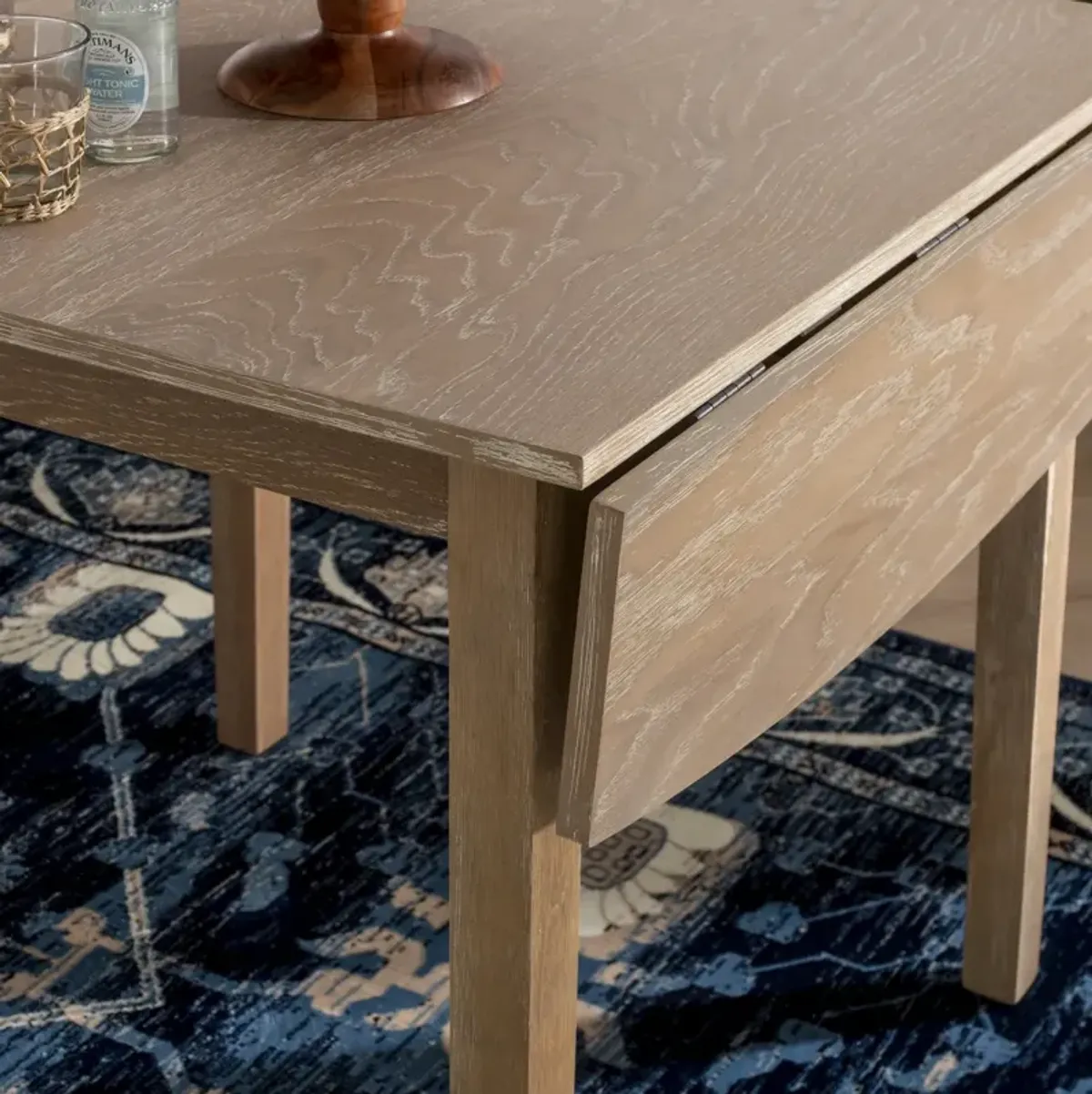 TORINO SQUARE DROP LEAF TABLE GREY WASH