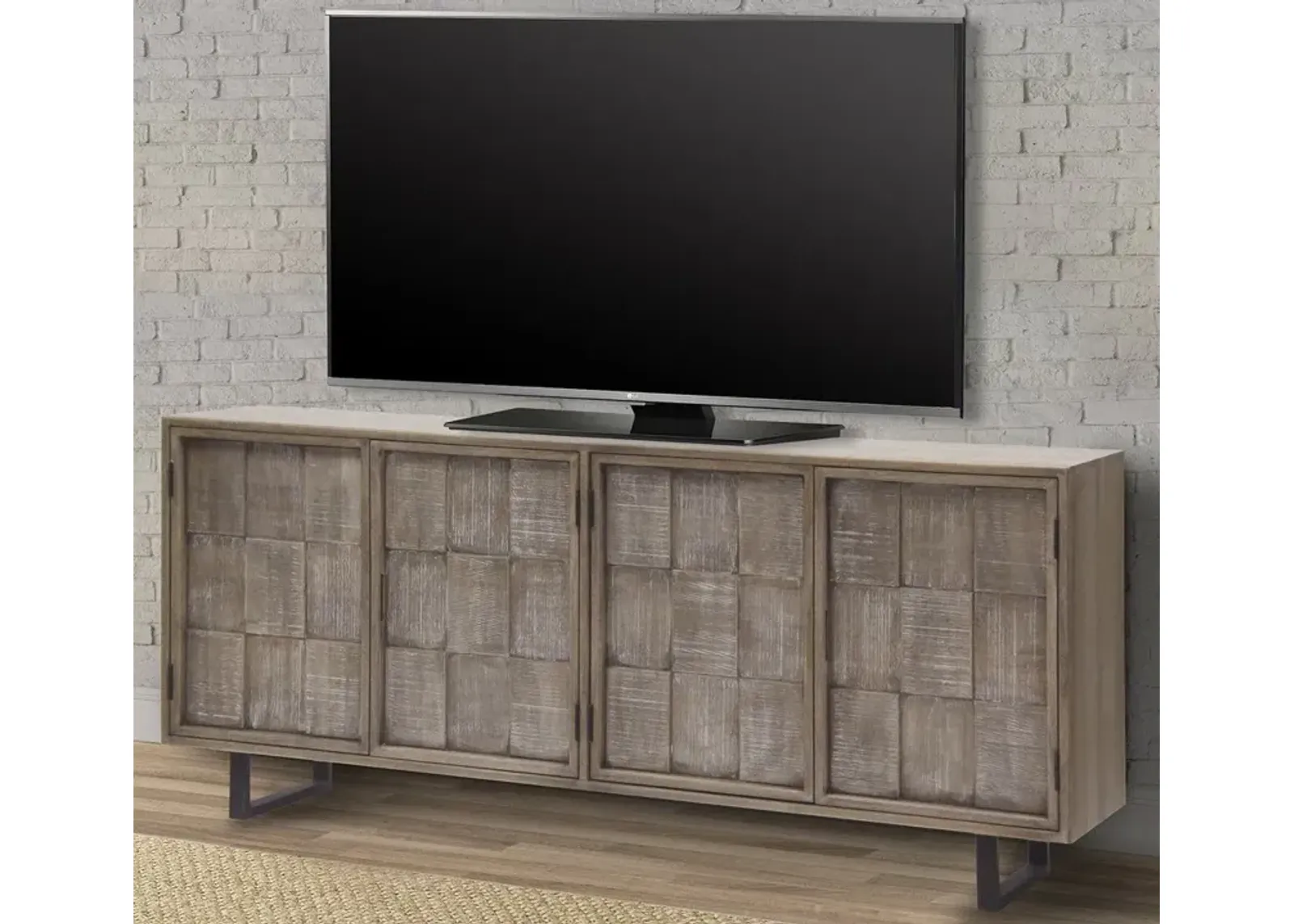 Crossings Casablanca Collection 78 Driftwood Finish Media Entertainment TV Stand