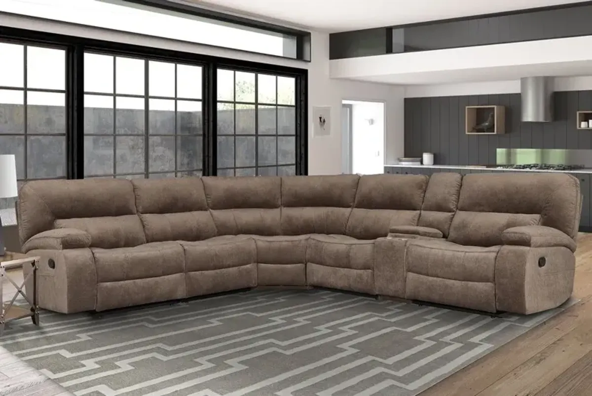 Parker House Chapman Collection 6-Piece Sectional in Kona Color