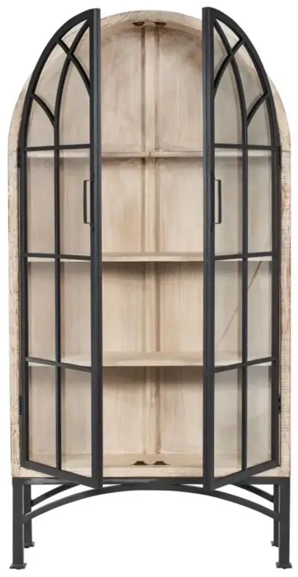Nest Home White Washed Victoria Cabinet with Glass Doors