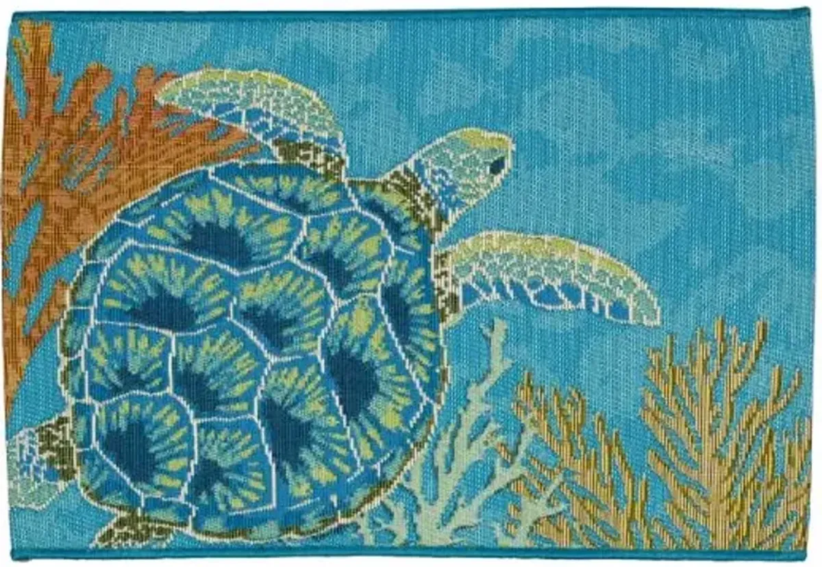 ESENCIA SEATURTLE GARDEN OCEAN DOORMAT 24"34.5"