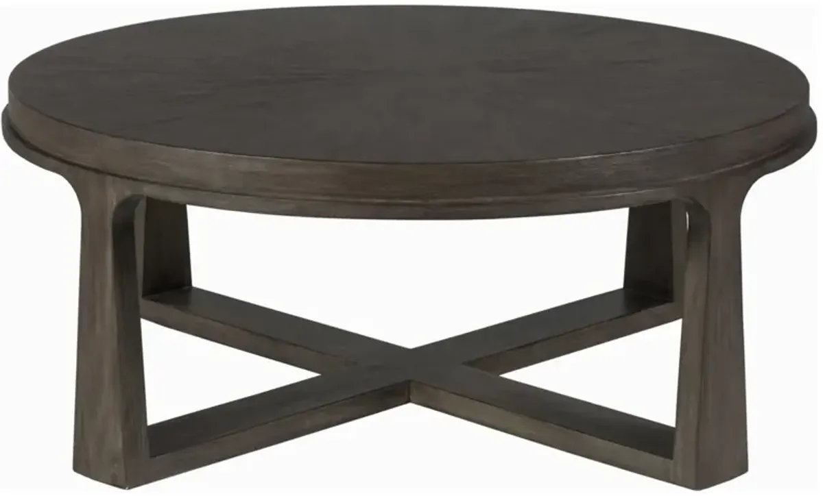 Artistica Home by Lexington Cohesion Program Rousseau 42.5 Inch Round Wood Cocktail Table Dark Brown