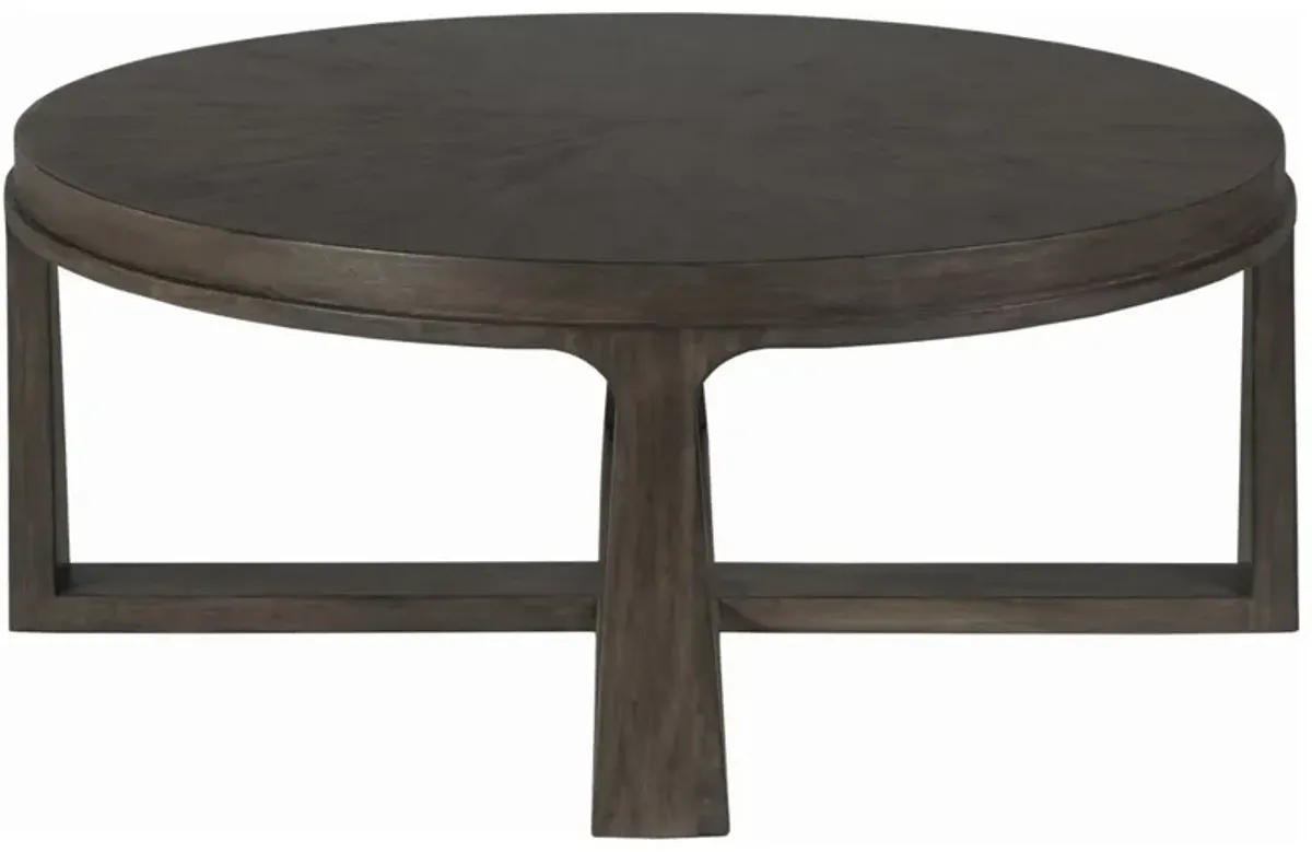 Artistica Home by Lexington Cohesion Program Rousseau 42.5 Inch Round Wood Cocktail Table Dark Brown