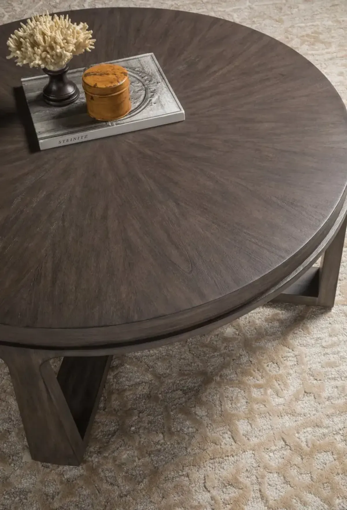 Artistica Home by Lexington Cohesion Program Rousseau 42.5 Inch Round Wood Cocktail Table Dark Brown