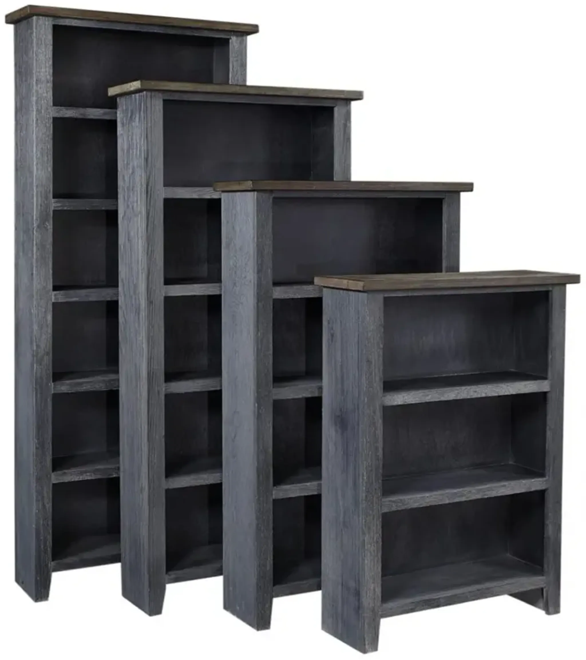 Eastport Drifted Black 84 Inch Bookcase With 5 Fixed Shelves Hudsons ...