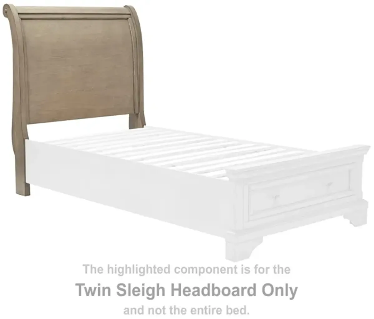 LETTNER TWIN SLEIGH HEADBOARD LIGHT GRAY SIGNATURE DESIGN