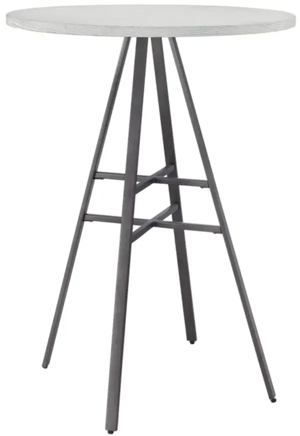 FILMORE 42 INCH HIGH SLATE GREY WITH WHITE OAK PUB TABLE WITH 2 STOCKTON BACKLESS BAR STOOLS