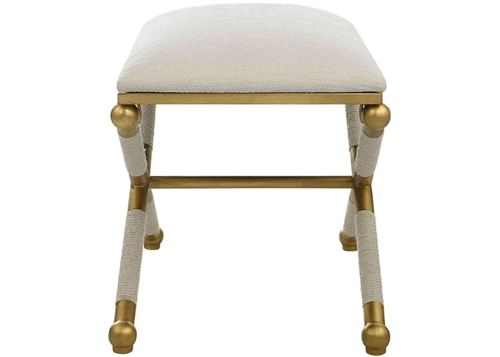 Uttermost Socialite Gold/White Small Bench