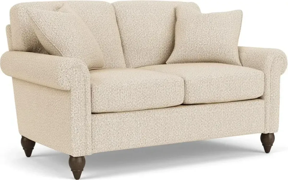 Flexsteel South Haven White Moondust Rolled Arm Loveseat