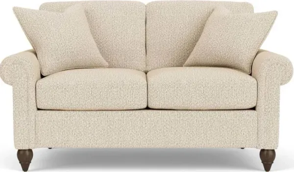 Flexsteel South Haven White Moondust Rolled Arm Loveseat