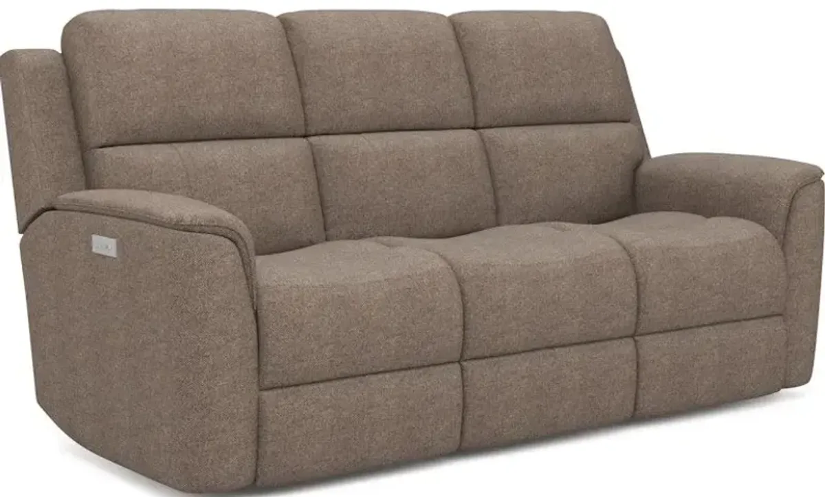 Flexsteel Henry Fog Zero Gravity Fabric Triple Power Reclining Sofa