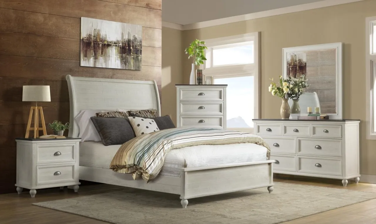 MONTEREY CALIFORNIA KING BED IN WHITE STAIN