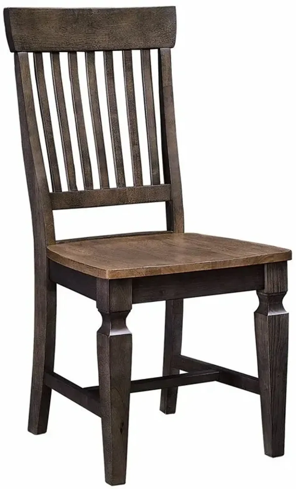 John Thomas Vista Slat Back Wood Dining Chair in Hickory & Coal