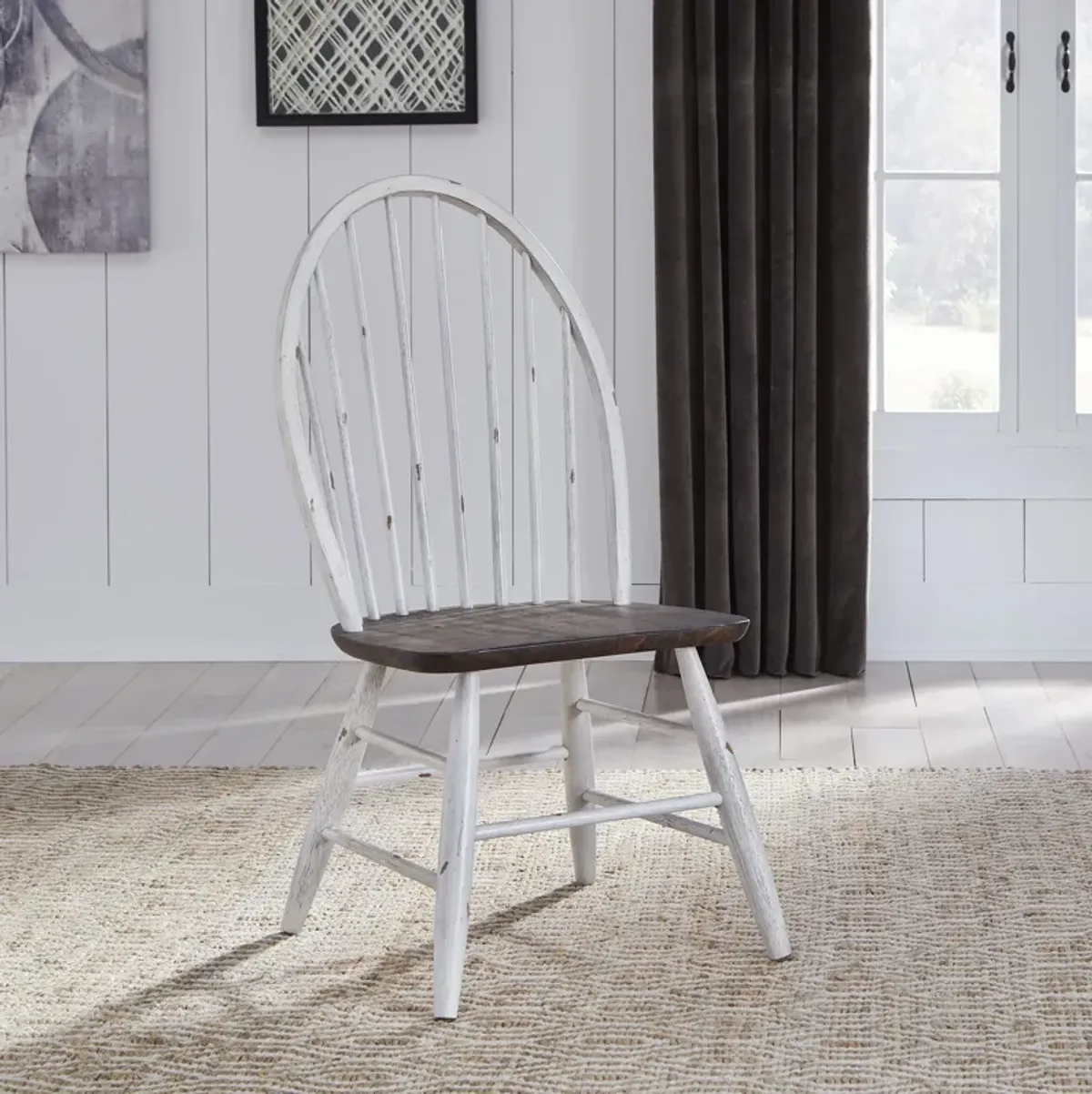 Liberty Furniture Farmhouse Two-Tone White Side Chair