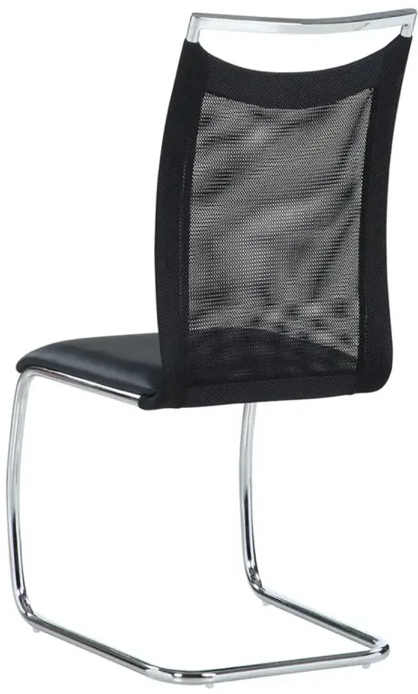 Chintaly Nadine Black Meshed Back Cantilever Side Chair