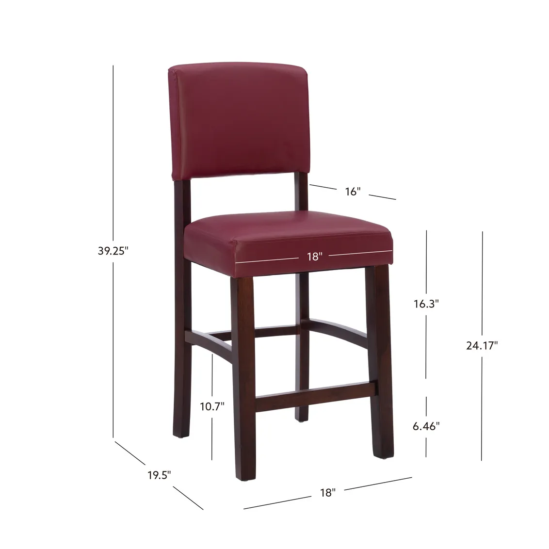 MONACO 24" COUNTER STOOL - RED