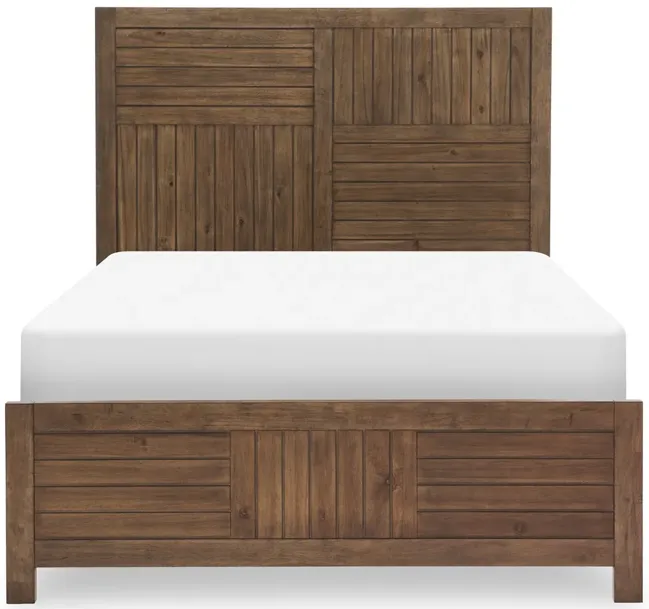 KID'S BROWN PANEL HEADBOARD FULL BROWN FINISH - SUMMER CAMP