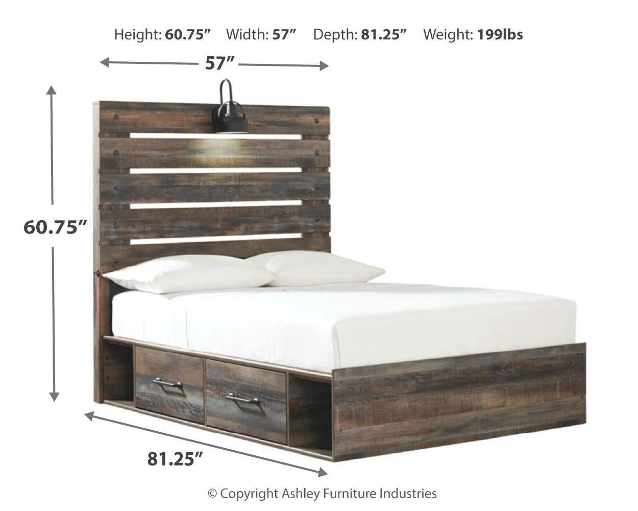 DRYSTAN FULL PANEL BED WITH 2 STORAGE DRAWERS MULTI SIGNATURE DESIGN