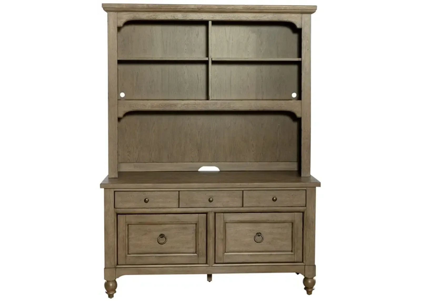 Liberty Furniture Americana Farmhouse Wire Brushed Dusty Taupe Credenza & Hutch