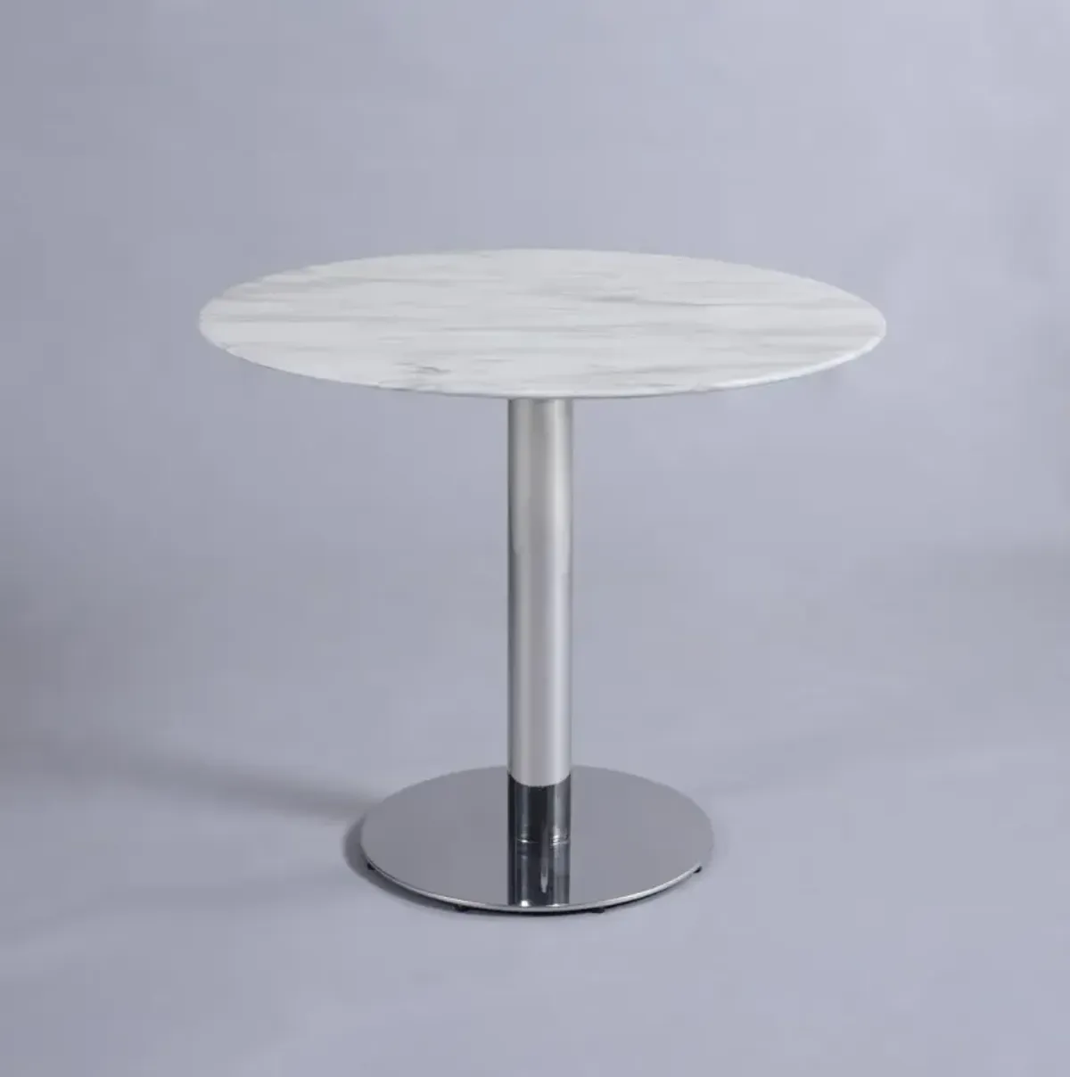 Chintaly Noemi Marble Top Counter-Height Bistro Table with Steel Base