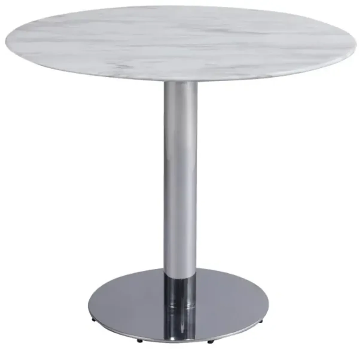 Chintaly Noemi Marble Top Counter-Height Bistro Table with Steel Base