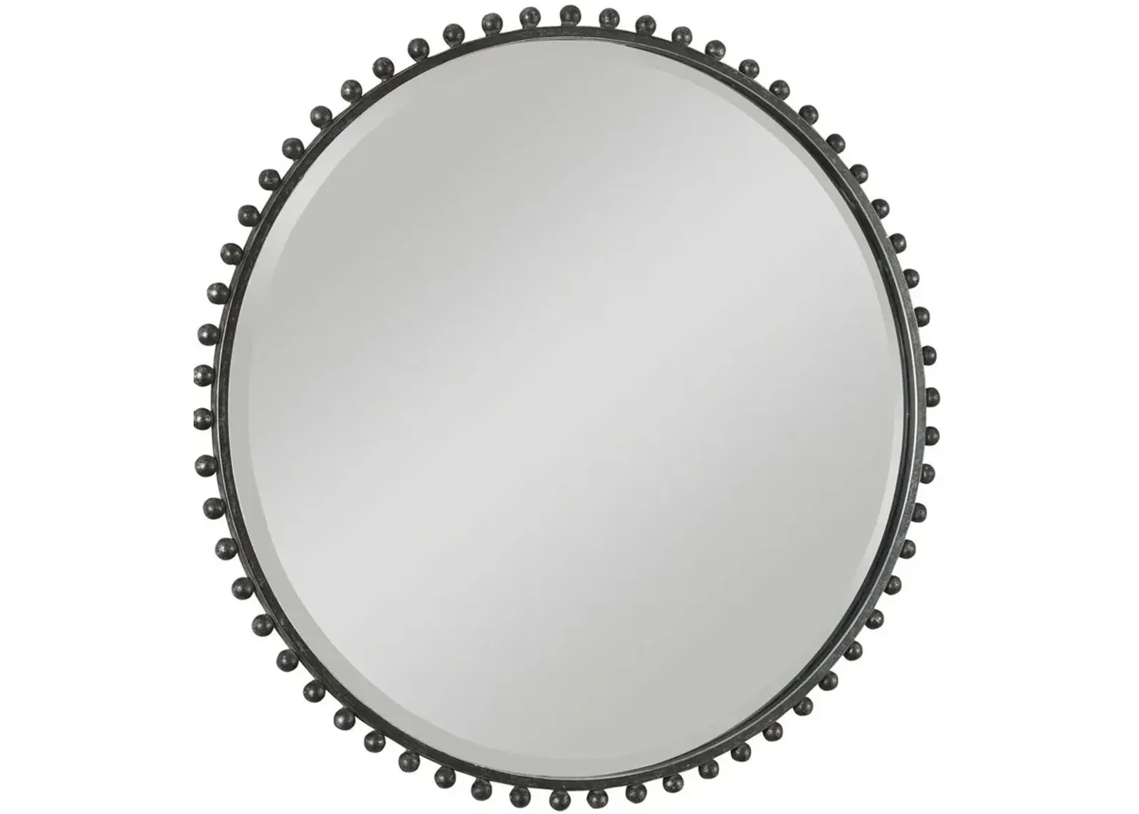 Uttermost Taza Distressed Black Round Iron Mirror