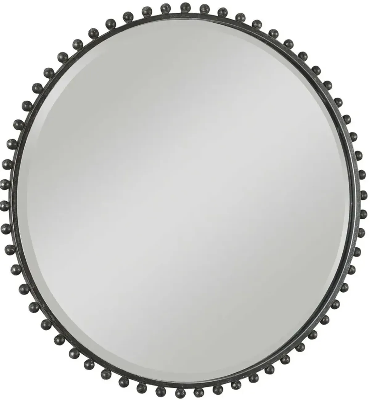 Uttermost Taza Distressed Black Round Iron Mirror