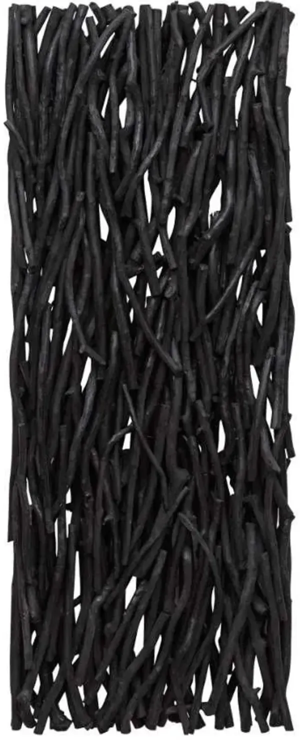 Uttermost Gathered Teak Black Wall Panel Wall Art