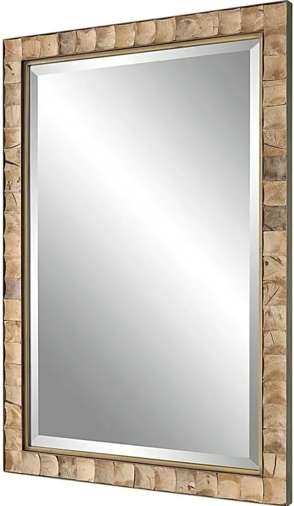 Uttermost Cocos Dark Gold Coconut Shell Mirror