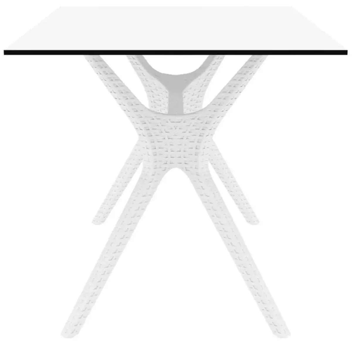 Compamia 55 Inch Ibiza Rectangle Outdoor Dining Table White