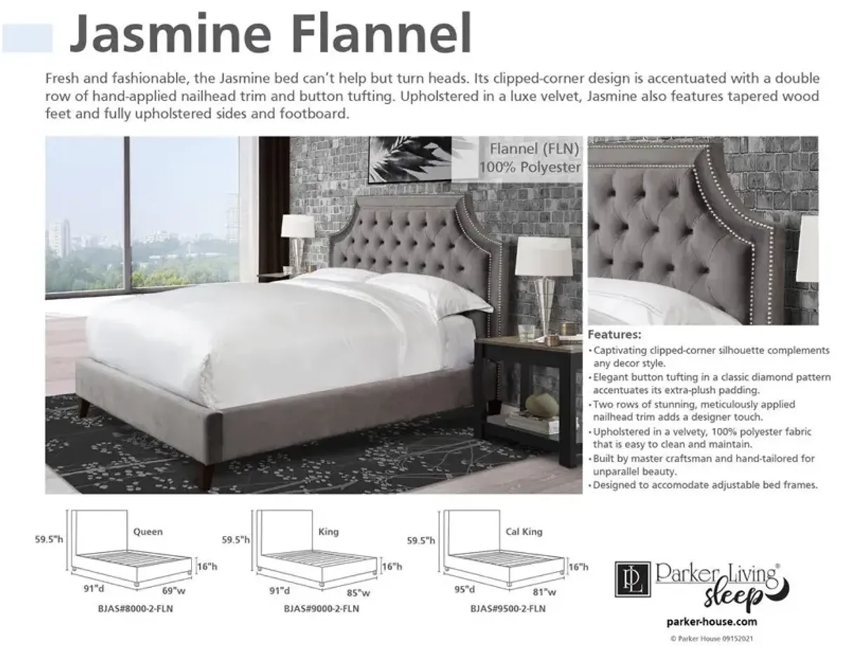 Parker House Jasmine Collection Flannel Grey California King Headboard