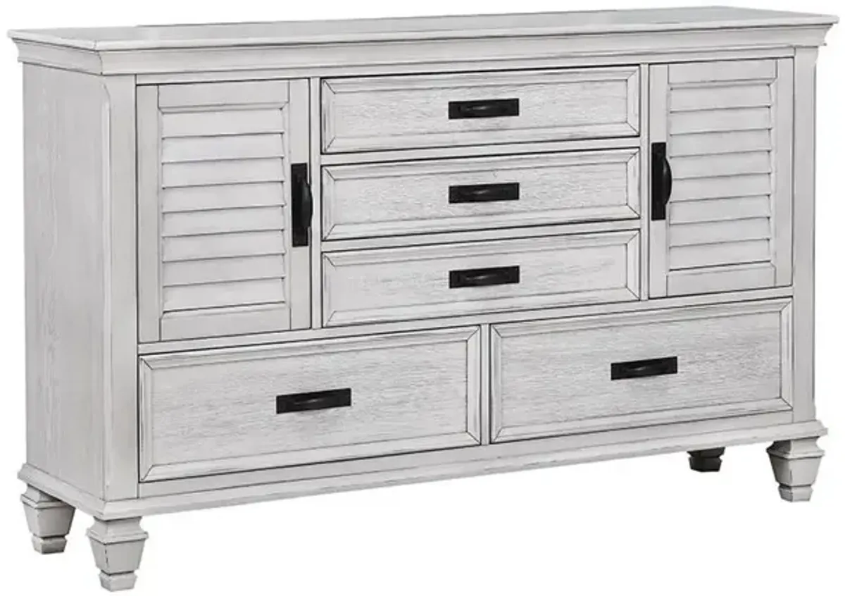 Coaster Franco 5-Drawer Dresser Distressed White