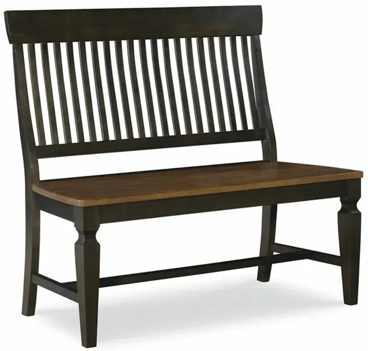 John Thomas Vista Slat Back Bench in Hickory & Coal