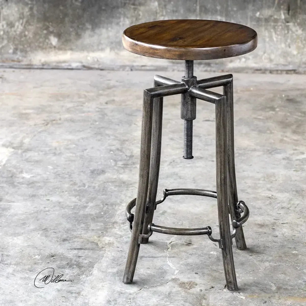 Uttermost Westlyn Dark Walnut Bar Stool