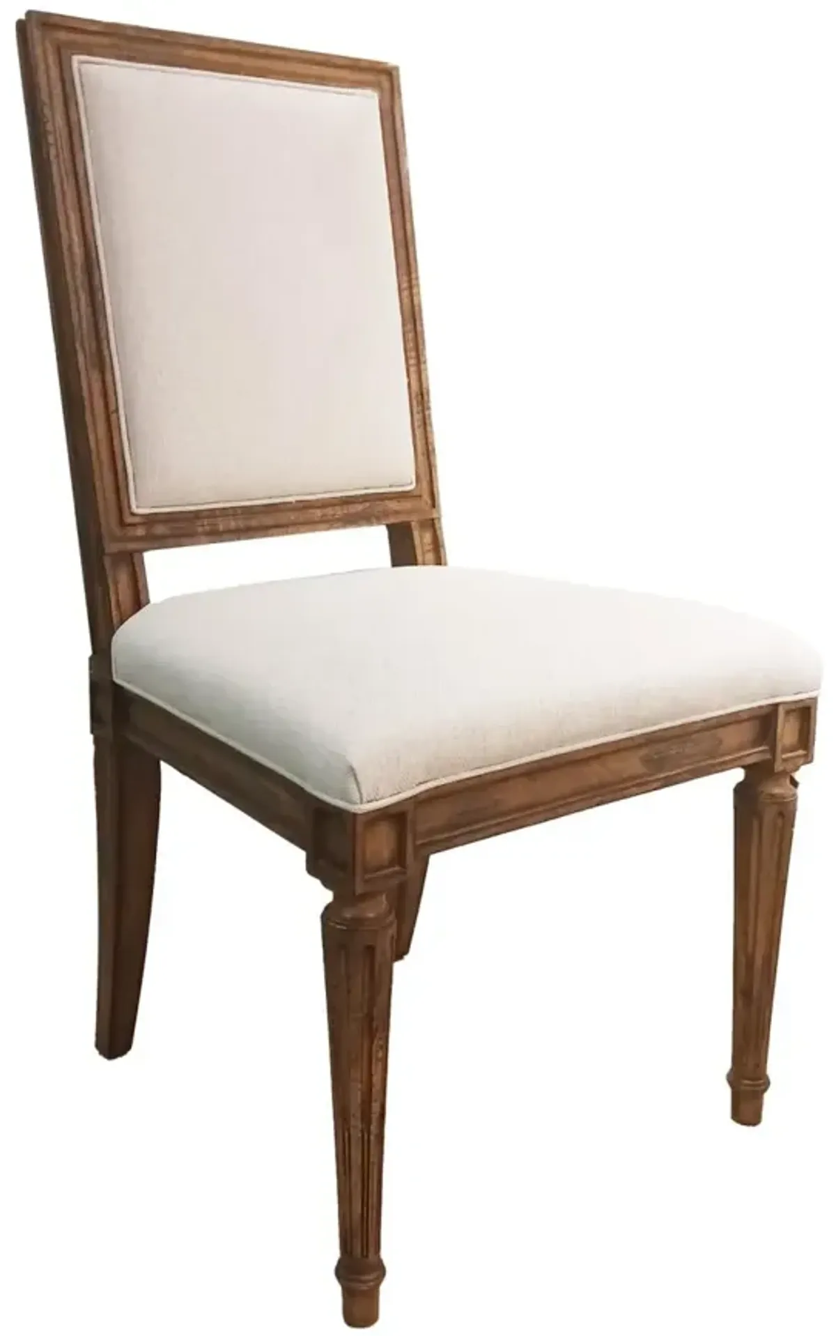 Noble Furniture Aiden Dining Side Chair in Beachwood Finish & Sand Linen Fabric