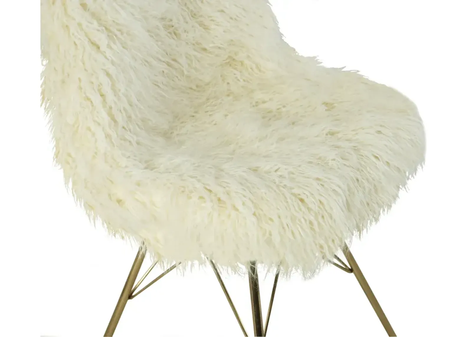 REMY FLOKATI CHAIR WITH GOLD METAL BASE