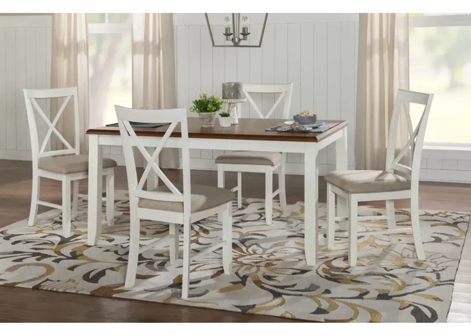 Powell Jane Brown 5-Piece Dining Set