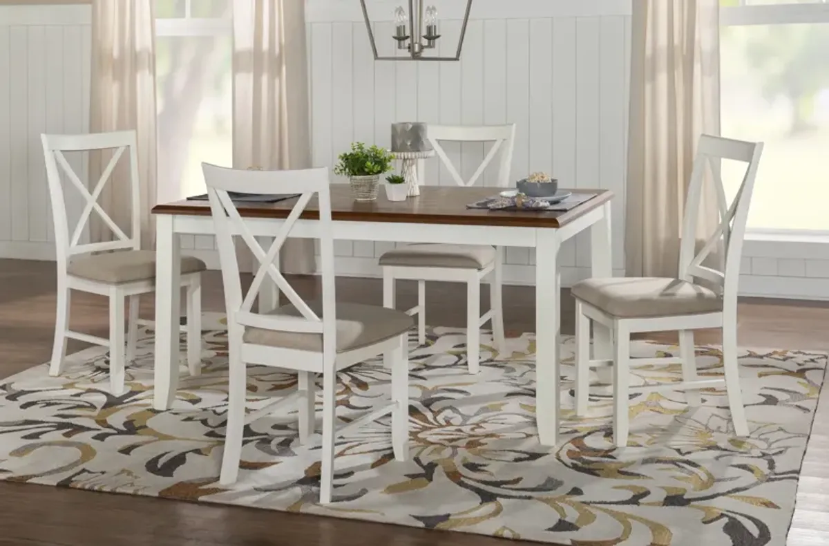 Powell Jane Brown 5-Piece Dining Set